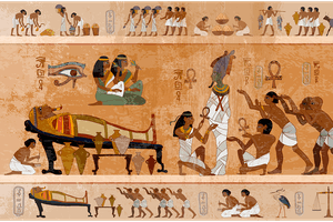 ancient egyptian hieroglyphs on sleep