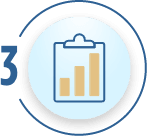 Step three icon of clipboard