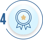 Step four icon with award
