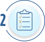 Step two icon of clipboard