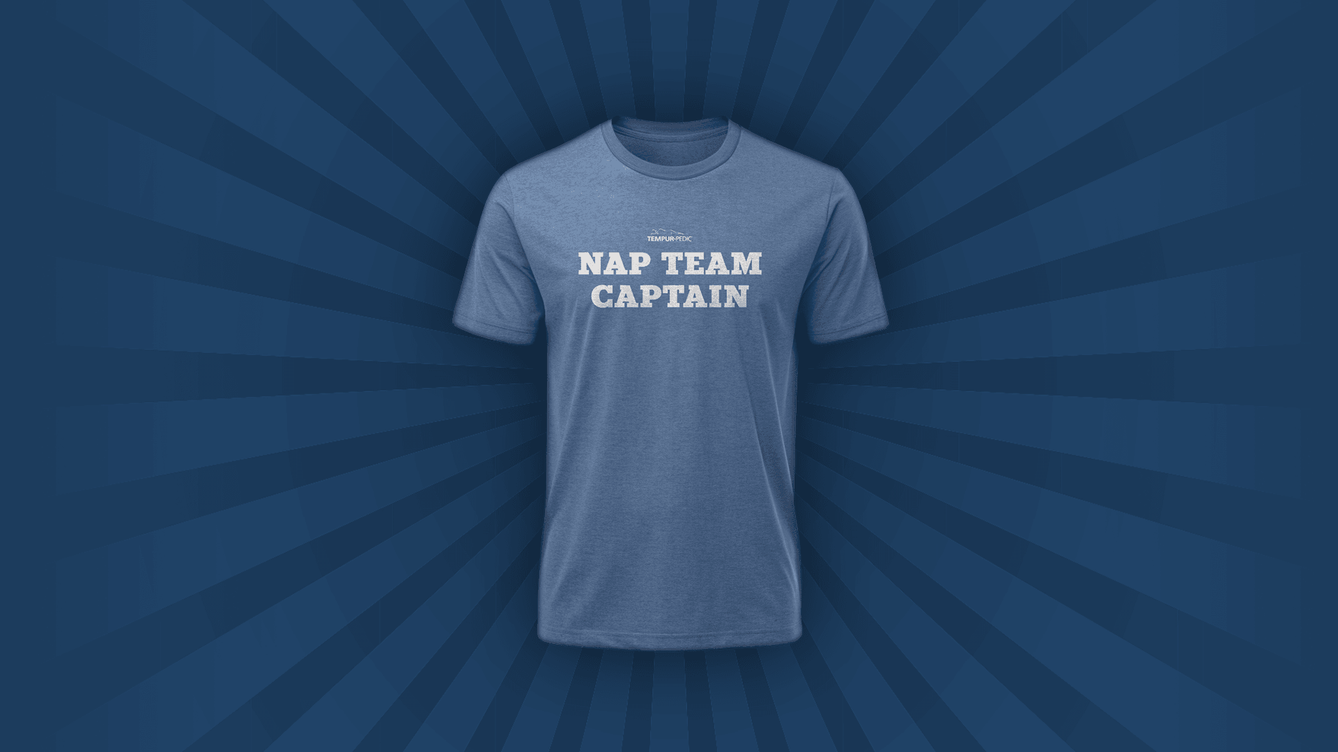 A blue t-shirt that reads Nap Team Captain