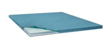 Drawing of tempur-topper supreme with it's removable cover being pulled back