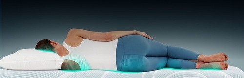 Model lying on Adapt mattress