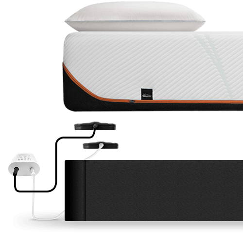 2 sleeptracker sensors placed underneath a mattress